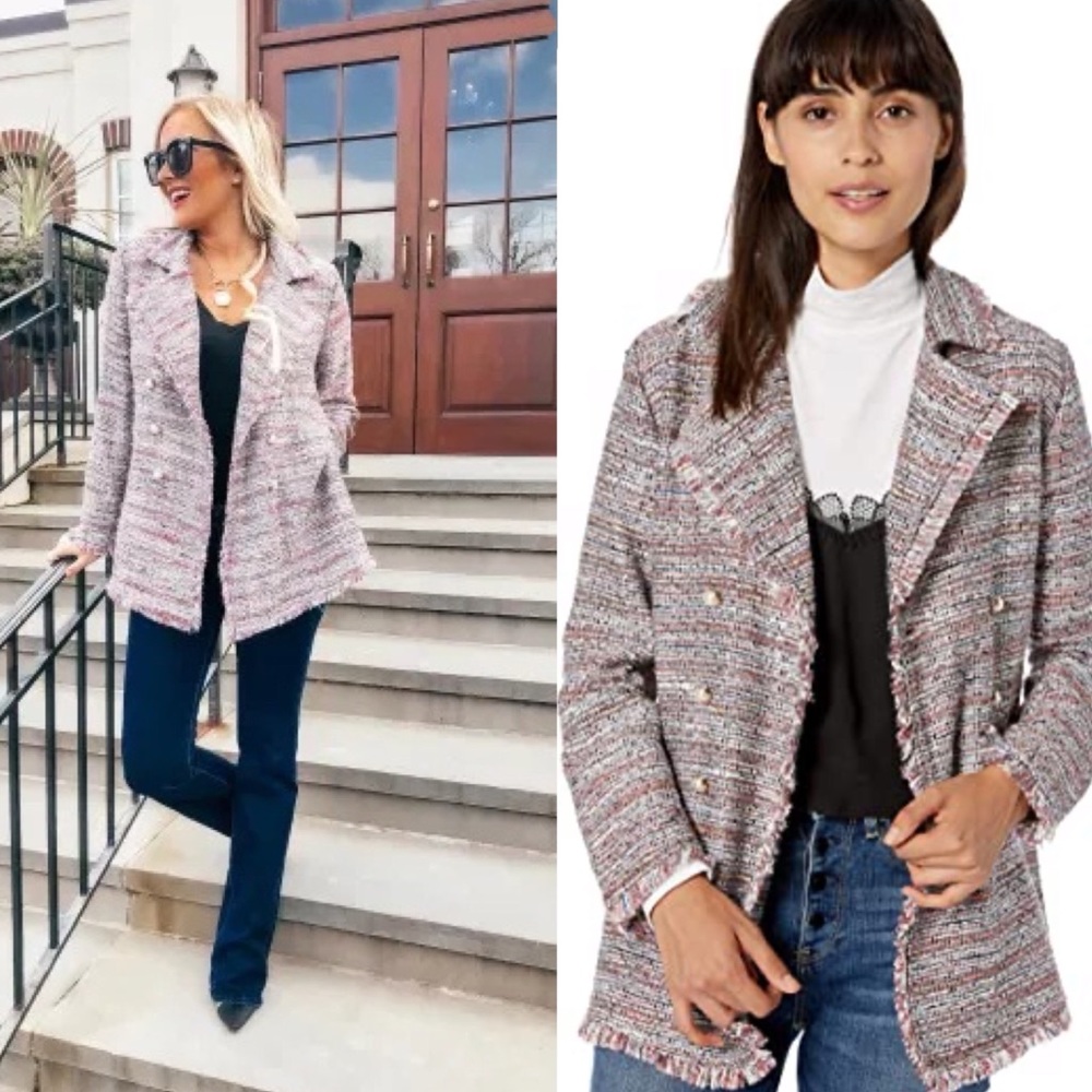Cupcakes and Cashmere Multi Color Tweed Jacket
